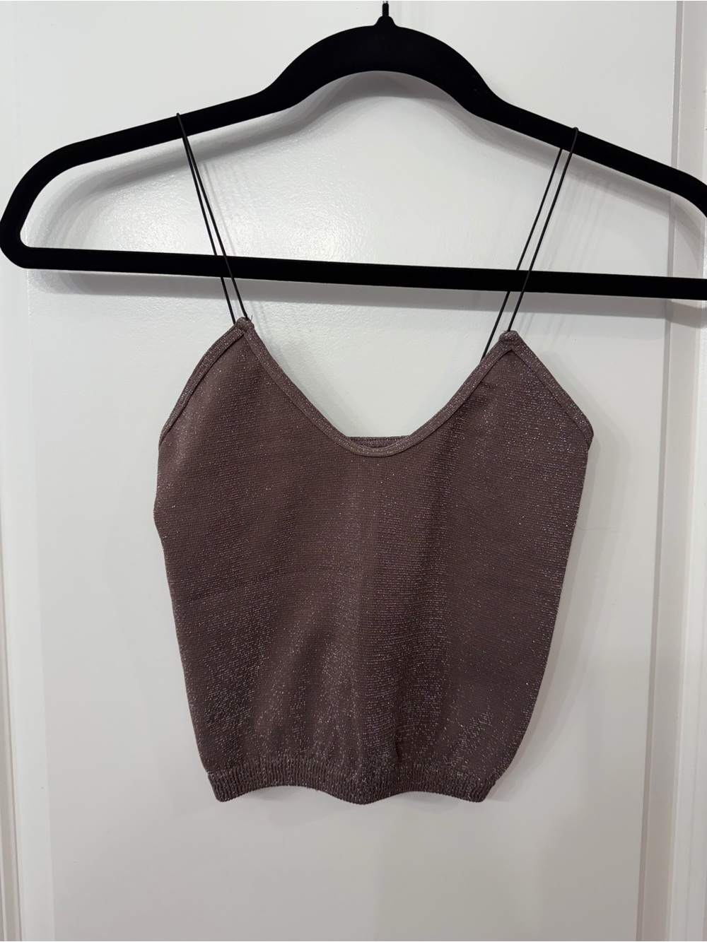Free People Metallic Mauve Brown Shimmer Crop Cami